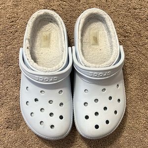 Crocs brand slipper (slip-on), pale blue, barely worn, smoke free home
